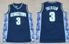 # 3 Magliette da basket Allen Iverson Bethel High School da uomo The Answer Maglia da basket blu grigio cucita Georgetown College