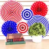 6Pcs Fiesta Colorful Fans de papier Conception de motif de roue ronde pour l'événement à la maison de fête