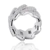 Or étoile Hip Hop bijoux hommes bague Ice Out cubique Zircon personnalité or bague en argent pour les femmes