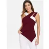 Cosmera Fashion Back Zip Asimmetrico Canotta svasata Canotta casual da donna Canotta Sexy Top estivi per donna 2018 Dolce senza maniche Top Y190123