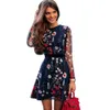 Sexy Vrouwen Floral Borduurwerk Jurk Sheer Mesh Summer Boho Mini A-Lijn Jurk Doorzichtige Black Dress 2018 Vestidos de Festa