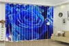 3d Curtain Window Promotion HD Giant Blue Rose Decoration Indoor Living Room Bedroom Kitchen Window Blackout Curtain