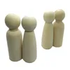 10pcs 90 milímetros Menino e menina de madeira Peg Dolls Unpainted Figuras Artes Ofícios DIY fornece brinquedos crianças bebê decorações de Natal em casa