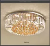 LED Light Modern Crystal Ceiling Chandeliers Lights Fixture Round American Surfae Mounted Hanging Lamp Home Indoor Lighting Remote Control 3 White Colors Dimmable