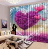 3d Curtain Romantic Pink Tree Love Couple Customize Your Favorite Fine Advanced Blackout Curtains