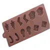 Estilo do natal papai noel série de chocolate moldes de silicone molde bar bolo molde bandeja de gelo ferramentas de decoração do bolo