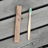 Brosse à dents en bambou jetable pas cher FDA testé emballage individuel poignée plate poils en nylon personnalisé fournitures d'hôtel écologiques