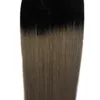 Ombre Bant İnsan Saç Uzantıları Siyah Ve Gri Perulu Sraight Remy Saç Uzantıları pu Cilt Atkı Bandı Saç Uzantıları 40 Parça 100g