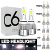 2st 12V / 24V C6 LED-lampa H1 / H7 / H11 / 9005/9006 Vit strålkastare 72W 7200LM COB-strålkastare Auto dimljuslampa - H4