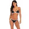 Fashion-2019 black and white thin band pure dewSexy bikini for American and European women