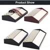 Fashion Superior Quality Wood Flannelette Display Case For Belt Läder Display Box Organizer Display Stand för köpcentrum