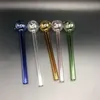 Transparante oliebrander pijp effen kleur helder pyrex glazen rokende pijpen pocket waterpijp shisha water bongen accessoires handgemaakte 1 8PS E19