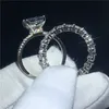 Ensemble de bagues élégantes en argent Sterling 925, coupe ovale, diamant 3ct, bague de fiançailles, de mariage, pour femmes et hommes, bijoux de doigt, cadeau