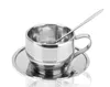 stainless steel cup and saucer