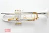 Kalite Bach Trompet Orijinal Gümüş Kaplama Altın Anahtarı LT180S-72 Düz BB Profesyonel Trompet Çanı Top Müzikal Aletler Pirinç