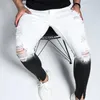 Hommes jean 2021 Hip Hop Jeams dégradé couleur mode déchiré pantalon hommes maigre crayon Denim pantalon coupe ajustée Streetwear1