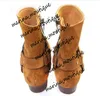 Tan/Black Suede Leather Chains Harness Men Boots Stacked Heel Anke Boot Side Zip Men Fashion Chelse Booties Men Shoes Big Size Euro 38-46 Factory Real Pics