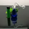 Fumar tubo mini nargunah bongs de vidro colorido em forma de metal mini pêra de vidro de água de fumaça garrafa