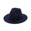 Lã feltro fedora chapéu tampa larga borda com cinto senhoras trilby chapeu feminino chapéu mulheres homens jazz igreja goodfather sombrero tampões