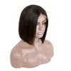 Gerade Lace-Front-Bob-Perücken, kurze Vollspitze-Perücke mit Babyhaar-Seitenteil, leimlose Lace-Front-Perücke für Frauen