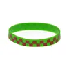 1PC Checkered Silicone Rubber Wristband Racing Flag Decoration Logo Punk Style Hip Hop Band Printed