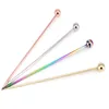 10pcs/lot Free shipping 304 Stainless steel cocktail wine needle sign fruit toothpick fork Bar bartending tool 4 colors
