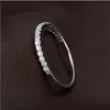 Mode original 100% 925 sterling silver band ringer kvinnor bröllop smycken gåva klassisk simulerad platinum diamant cz ring