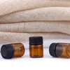 1ml 2ml Amber Glass Essential Oil Bottle perfume sample tubes Bottle with Plug and cap JXW543