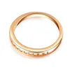 Kadınlar Için Alyans Lover Klasik Mikro-Ekler Kübik Zirkon Elmas Düğün Nişan Yüzüğü 18 K Altın Renk Takı