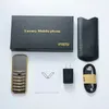 Odblokowany pasek V03 luksusowy Bluetooth Dial metalowy korpus skórzany starszy telefon komórkowy z podwójną kartą sim Super moda stalowa cienka telefony komórkowe