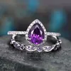 Wholesale-New Couple's Purple Diamond Ring