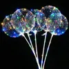 Palloncini a LED con bastoncino luminoso Glow Latex BOBO Balloon Kids Toy Festival Forniture per feste di compleanno Decorazioni di nozze