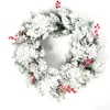 Decoratieve bloemen kransen deur opknoping krans jaar decoratie 19.69 '' Kerst sneeuw vorst kunstdecoratie decor1