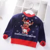 2020 Ny höst vinterpojkar tröja Juljakna barn stickade barn pullover tecknad hjort kläder jumper baby pojke tröja