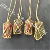 10PCS 아름다운 20-30mm Freeform 자연 Unakite 재 스퍼 보석 바위 매듭 펜던트 조정 목걸이 수제 보호 Macrame 쥬얼리