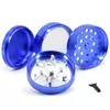 Aluminium Alloy Smoking Accessories Metal Grinder 4 Piece Diameter 63mm Multi Colors Handle Herb Grinders 7 Colors GR173