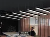 Kantoor Kroonluchter Verlichting 110V 220 V LED Office Droplight Gymnasium Strip Opknoping Draad Lampen Studio Square Moderne LED Plafondlichten