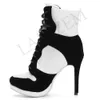 LAIGZEM SUPER Cool Women Ankle Boots Adjustable Lace Up Heel Boots Ladies Shoes Woman Botines Mujer 2019 Small Big Size 34478338246