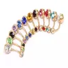 Stainless Steel Gold Crystal Rhinestone Belly Button Ring Navel Bar Body Piercing Jewelry