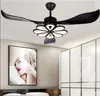 LED Modern Ceiling Light Fan Black Ceiling Fans With Lights Home Decorative Room Fan Lamp Dc Ceiling Fan Remote Control LLFA