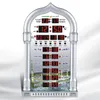 Mesquita islâmica azan calendário muçulmano oração relógio de parede alarme ramadan casa decoração cor aleatório1