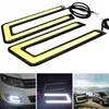 2 pcs cob 6000k LED Daytime Running Light Drl Nevoeiro Lâmpada U Forma DC12V Super Brilhante Cor Branco DC 10-16 V Fonte de Luz de Carro U Forma Luz