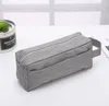 5pcs mujeres hombres PVC gris liso gran capacidad deporte cosmético bolsa al aire libre