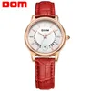 Dom Fashion Ladies повседневные часы роскошные бренд кожаные часы часы работы женские кварталы цветы женские наручные часы G16983624748