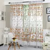 Cortina cortina flores de flores impressas tule de voz pura para o sol para quarto sala de estar de cozinha de cozinha cortinas de janela home têxtil1