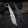 High Quality EDC Survival Straight Knife DC53 Stone Wash Tanto Blade Full Tang Steel Handle Fixed Blades Knives With Kydex