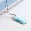 Mode-verzending hanger ketting natuurlijke blauwe larimar kristallen edelstenen kralen hangers voor vrouwen vrouwelijke