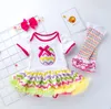 Mutlu Paskalya Bebek Kız Giysileri Set Romper Yenidoğan Tavşan Tulumları Bebek Bebes Bebek Kostümleri Elbise Kıyafetleri 3 Stil