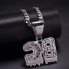 Hip Hop Jewelry Iced Out Custom Name White Drip Letters Chain Necklaces & Pendant with Rope Chain