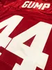 미국 Forrest Gump에서 배송 # 44 Tom Hanks Alabama Men Movie Football Jersey All Statched Red S-3XL 고품질